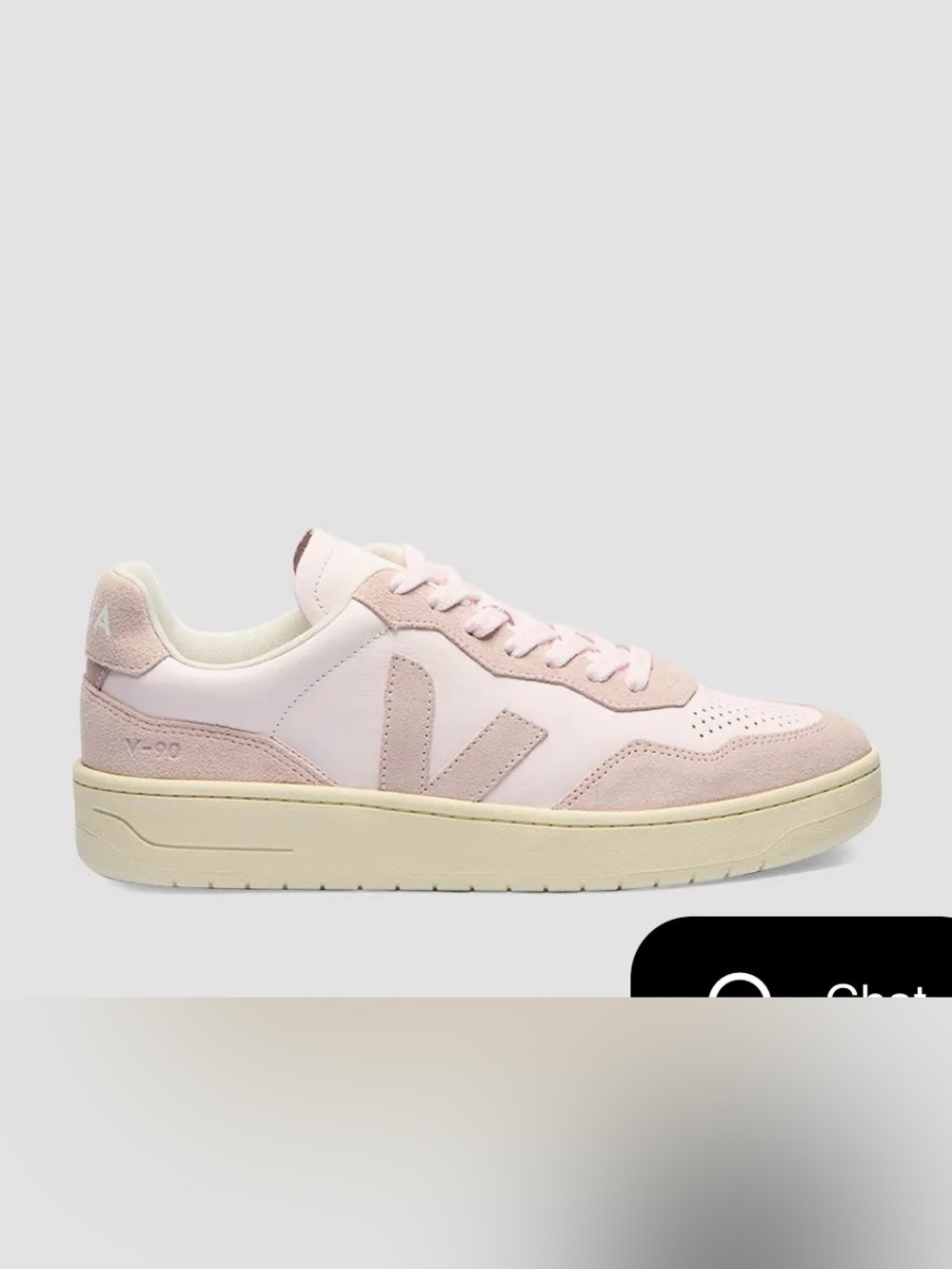 Veja V-90 Women's Pale Pink Leather & Suede Sneaker 8 39